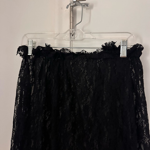 Black lace skirt midi, lace skirt featuring a midi length, column silhouette - Picture 3 of 5